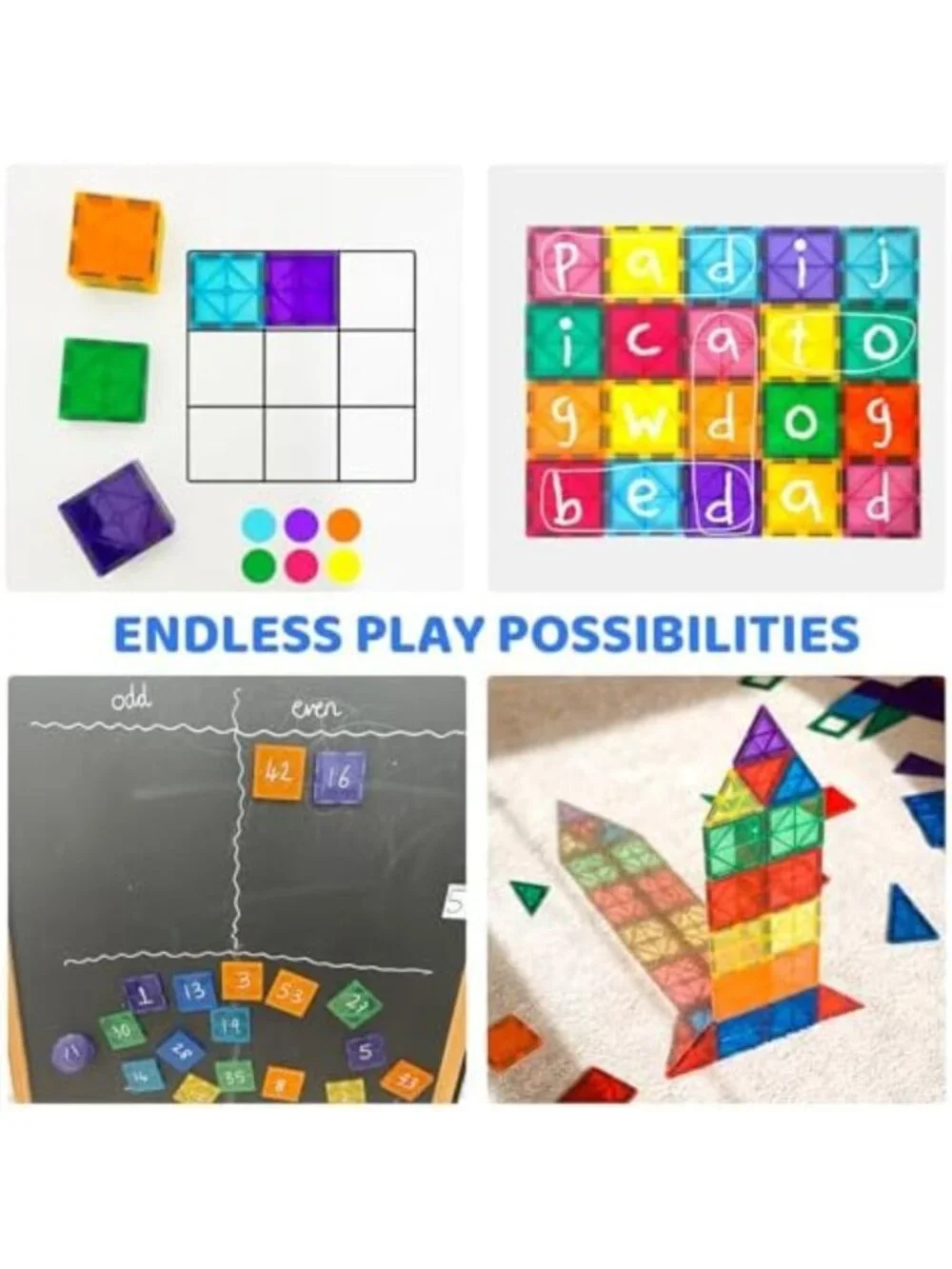 Magnetic Building Tiles Set 130PCS with Cars | 3D STEM Toys for Kids 3-9+ | Gift